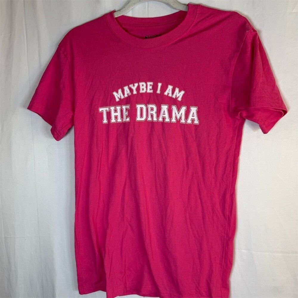 IML Isaac Morris T-Shirt Womens Size S Hot Pink Maybe I Am The Drama